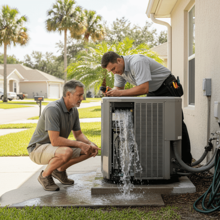 heat pump leaking water
